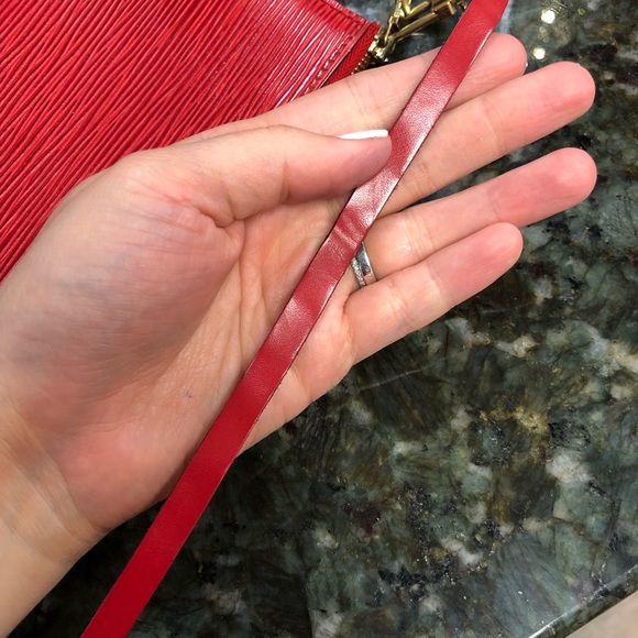 Authentic Louis Vuitton Red Epi Pochette - Picture 8 of 8